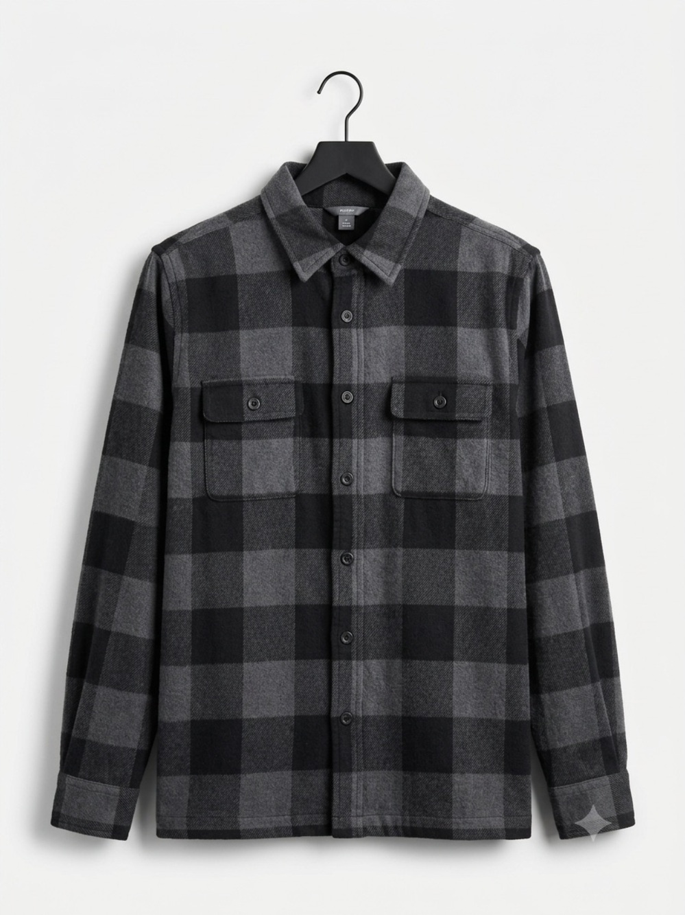 Joe Fresh Black and Gray Plaid Button-Down Shirt